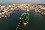 The tanker BW Zambesi before sailing to South Korea from Galveston, Tex., in July. The crude aboard was the first unrestricted export of American oil to a country outside of North America in nearly four decades.