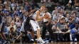 Dirk Nowitzki posts up against Zach Randolph of the Memphis Grizzlies Monday night at the American Airlines Center.  (Photo by Glenn James/NBAE via Getty Images)