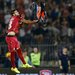 Stefan Mitrovic, a defender on Serbia's soccer team, pulled down an Albanian banner carried by a drone flying above his team's game with Albania on Tuesday.