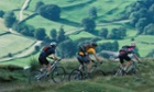 Mountain biking above Nidderdale in the Yorkshire Dales.