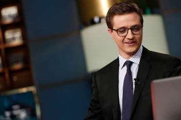 Chris Hayes on set.