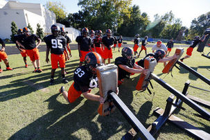 McGill-Toolen Prep Football Practice Oct. 22, 2014