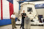 SpaceX CEO Elon Musk, right, at the return of the Dragon spacecraft with NASA chief Charles Bolden, left, on June 13, 2012.