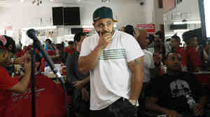 Joell Ortiz at a DJ Booth cypher in Greenpoint, Brooklyn, in September.