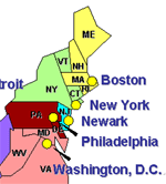 Portion of quarantine stations map.