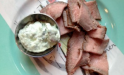 Flank Steak with Cilantro Garlic Sauce