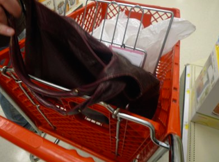 Imagine the child seat of your grocery cart without a child in it.