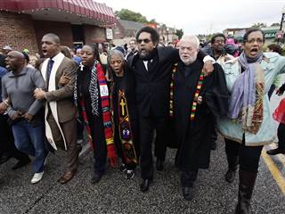 Crisis in Ferguson: Protesters at Police Headquarters