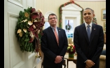 President Obama And Ashton Carter Wait Before Carter&#039;s Nomination Announcement