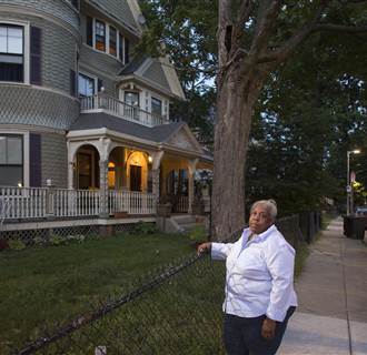 Image: Image: Marilyn Mack outside her home in Roxbury