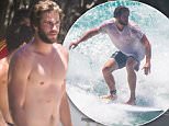 EXCLUSIVE Liam Hemsworth takes a break in Byron 26.jpg Liam Hemsworth enjoying Xmas holiday with family and friends. Staying at brother Chris' new house with sister in law Elsa Pataky Liam was spotted doing the last minute Christmas shopping, catching a few waves and working on his tan.