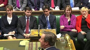 David Cameron and Ed Miliband at PMQs