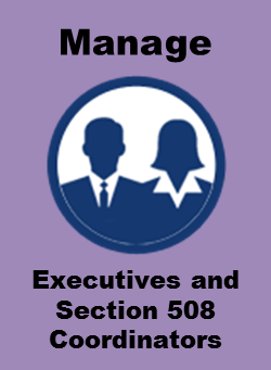 Programs and Law. Image with two people. Executives and Section 508 Coordinators