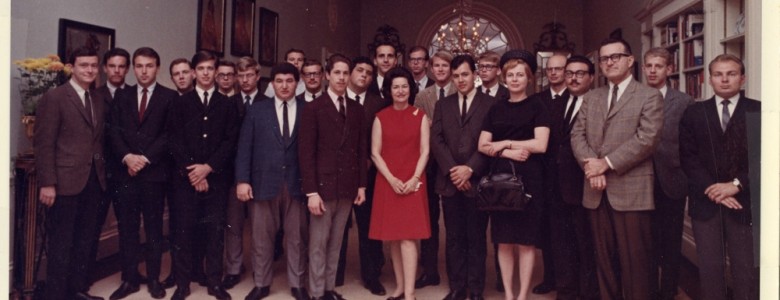 Leon Breeden and the 1967 UNT Lab Band with then first lady Lady Bird Johnson.