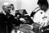 Guest composer Witold Lutoslawski in rehearsal with student performers (March 1988). 