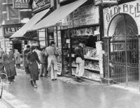 Newsstand in London in the 1940s