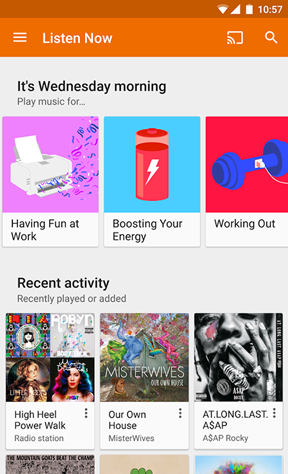 Google Play Music mobile screenshot