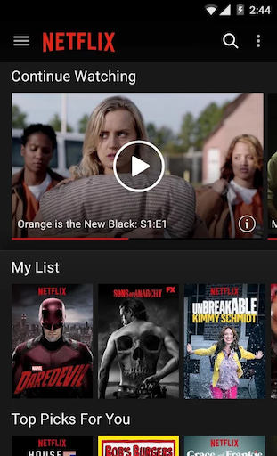 Netflix mobile screenshot