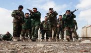 Peshmerga soldiers rehearse urban tactical movement at a training base near Irbil, Iraq, Jan. 26, 2016. Peshmerga soldiers attend a six-week infantry basic course that will help improve their tactical knowledge to aid in the fight against the Islamic State of Iraq and the Levant. There are six Combined Joint Task Force Operation Inherent Resolve training locations: four building partner capacity sites and two building specialized training sites. Army photo by Spc. Jessica Hurst