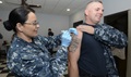 Image of soldier getting vaccinated