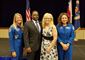 Tracy Jones, Defense Contract Management Office Phoenix lead quality assurance specialist, and his wife Melody, stand with astronauts Karen Nyberg and Jessica Meir following the presentation of the Silver Snoopy award during a ceremony held at the Johnson Space Center in Houston in August. (Courtesy photo)