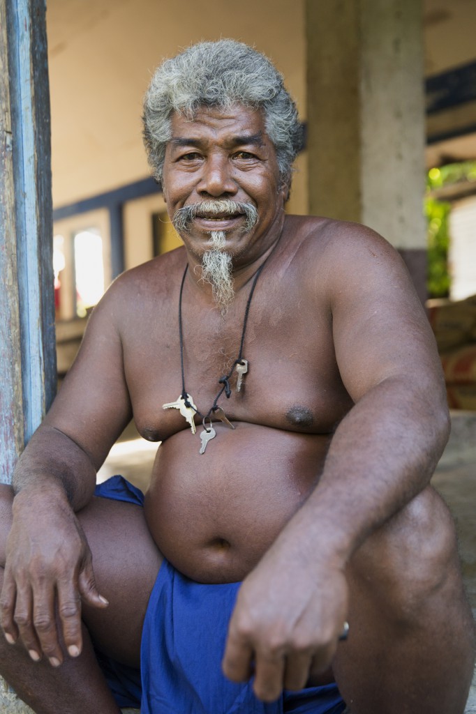 A local villager waits while Louis Mangtau, Chief of Fais Island, sorts through supplies that were dropped during Operation Christmas Drop 2015, Dec. 8, 2015, at Fais Island, Federated States of Micronesia. Operation Christmas Drop is a humanitarian/disaster relief training event where C-130 crews provide critical supplies to 56 islands throughout the Commonwealth of the Northern Marianas, Federated States of Micronesia and Republic of Palau.This year marks the first ever trilateral execution that includes air support from the U.S. Air Force, Japan Air Self-Defense Force and the Royal Australian Air Force.(U.S. Air Force photo by Osakabe Yasuo/Released)