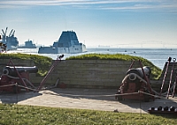 161017-N-NU281-060 
BALTIMORE (Oct. 17, 2016) The guided-missile destroyer USS Zumwalt (DDG 1000) passes national historic site Fort McHenry as she departs Maryland Fleet Week and Air Show Baltimore (MDFWASB). MDFWASB provides the people and media of the greater Maryland/Baltimore area an opportunity to interact with Sailors and Marines, as well as see, firsthand, the latest capabilities of today's maritime services. (U.S. Navy photo by Petty Officer 3rd Class Justin R. Pacheco/Released)