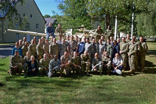 STUTTGART, Germany (Aug. 24, 2016) -- Participants of the U.S. Africa Command's Surgeon's conference held 24-26 Aug. pose for a photo on Kelley Barracks. Entitled "Strength Through Health," the conference allowed participants to discuss ways to leverage capabilities of all partners, including international and interagency, on the African continent to deliver health services to U.S. and combined forces. (Official Dept. of Defense photo by Jason D. Johnston/RELEASED)