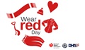 Image of red clothing and "wear red day"