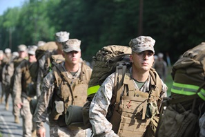 Service members marching