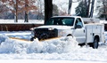 Plow truck in snow