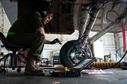 Staff Sgt. Matthew Lawson, assigned to the 455th Expeditionary Maintenance Squadron, works to complete a 400-hour phase inspection on an F-16 Fighting Falcon Oct. 18, 2015, at Bagram Airfield, Afghanistan. The phase inspection team conducts inspections after every 400 hours of flight. (U.S. Air Force photo/Tech. Sgt. Joseph Swafford)