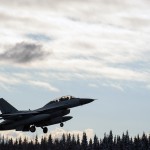 A South Korean KF-16 Fighting Falcon from Seosan Air Base, Republic of Korea, takes off during a Red Flag exercise at Eielson Air Force Base, Alaska, Oct. 9, 2014. This exercise marks the first time the Republic of Korea Air Force’s KF-16s have participated in RED FLAG-Alaska. (U.S. Air Force Photo by Senior Airman Taylor Curry/Released)