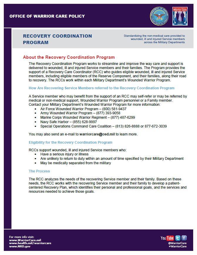 Downloadable PDF of the Recovery Care Program Fact Sheet