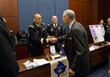 The Hon. Chuck Grassley, U.S. Senator from Iowa, speaks with Soldiers and Airmen of the Iowa National Guard at the National Guard Bureau's State Partnership Program informational event held at the U.S. Capitol, June 16, 2016. Delegations from 19 different