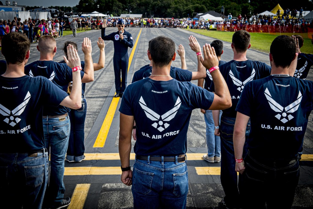 Thunderbird officers performs the oath of office.