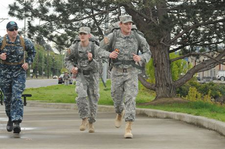 Nearly 100 military service members from the Army Reserve, Active Army and U.S. Navy gathered at Naval Station Everett to compete for the German Armed Forces Proficiency Badge Apr 12-14.