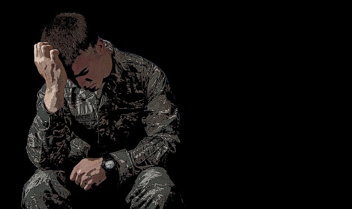 Depressed soldier