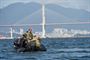 Participants in Clear Horizon conduct diving operations on the waters south of Korea, Oct. 17, 2016. CH16 is a live-action exercise which enhances cooperation and improves capabilities in mine countermeasures operations, with participating nations including Republic of Korea Navy, United States, Australia, Canada, New Zealand, Philippines, Thailand, and the United Kingdom. Navy photo by Petty Officer 2nd Class Daniel Rolston