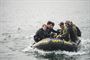 Participants in Clear Horizon (CH16) conduct diving operations on the waters south of Korea on Oct. 18, 2016. CH16 is a live-action exercise which enhances cooperation and improves capabilities in mine countermeasures operations, with participating nations including Republic of Korea Navy, United States, Australia, Canada, New Zealand, Philippines, Thailand, and the United Kingdom. (U.S. Navy Combat Camera Photo by Petty Officer 2nd Class Daniel Rolston)