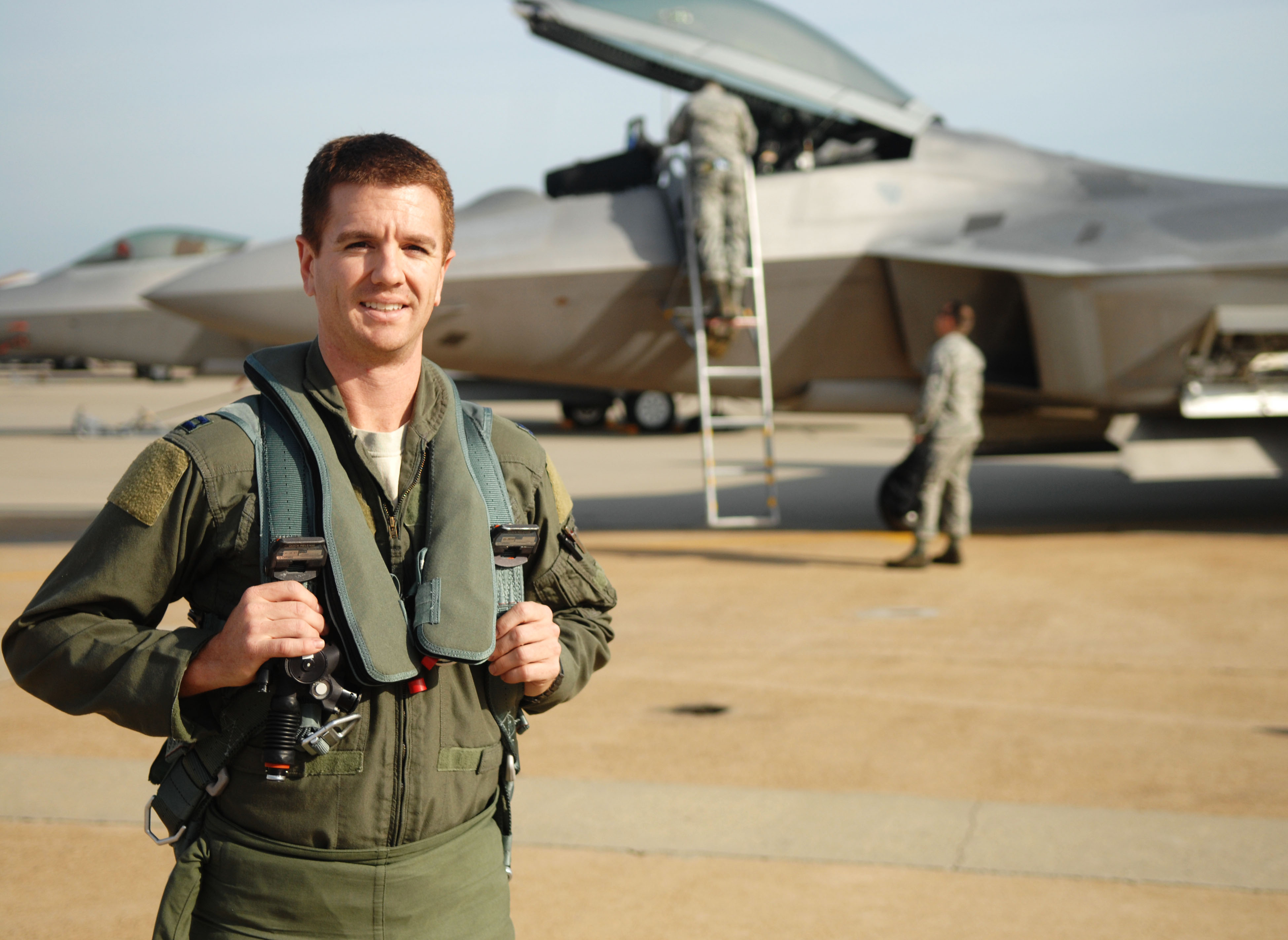 Airman shows skills as F-22 demo pilot