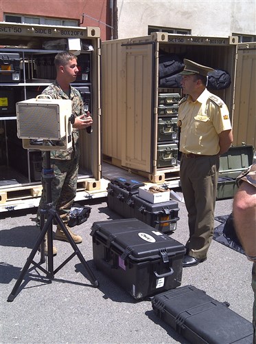 The Chief of General Staff of Macedonia, Gorancho Koteski, observed a training event with the U.S. Marines of the Black Sea Rotational Force and the Military
Police Battalion of the Army of the Republic of Macedonia on July 19
in Skopje. The event highlighted U.S. support for the Macedonian army's non-lethal weapons program as they build their capacity for potential peacekeeping operations. This is the third year the BSRF has worked with Macedonia on PKO training. 