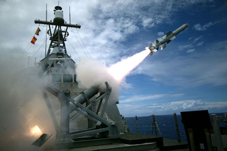 160719-N-ZZ999-112 USS Coronado (LCS 4), an Independence-variant littoral combat ship, launches the first over-the-horizon missile engagement using a Harpoon Block 1C missile.