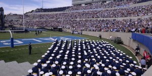 The U.S. Air Force Academy Class of 2015 enters Falcon Stadium in Colorado Springs, Colo. May 28, 2015.  Over 800 cadets will walk across the stage and become the newest second lieutenants in the USAF. (U.S. Air Force photo by Mike Kaplan/Released)