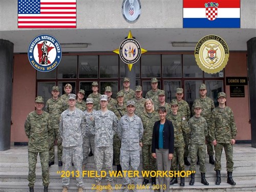 Field water experts from the Minnesota Army National Guard and U.S. European Command traveled to Zagreb, Croatia to conduct a Field Water Treatment Workshop with partners from the Croatian Armed Forces  from May 7-9, 2013.  