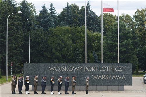 Army Gen. Martin E. Dempsey, the chairman of the Joint Chiefs of Staff, arrived in Warsaw, Poland, July 23, 2013, following a successful trip to Afghanistan. Dempsey met with Polish leaders and American Airmen training with the Polish armed forces July 24.
