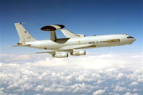 An E3 Airborne Warning and Control System plane in flight May 17. The E-3As operational altitude is above 30,000ft. (Department of Defense photo)