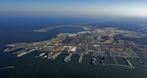  Aerial view of Naval Station Norfolk