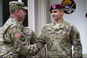 U.S. Army Europe Commander visits Soldiers at Camp Adazi in Latvia