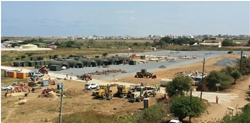 Construction of Initial Staging Base (ISB), Dakar, Senegal. Deliberate planning and actions across the entire logistics enterprise united the efforts of a multi-disciplined, interagency team formed across nations, governments and non-government organizations (NGOs) which directly led to success in OPERATION United Assistance. (U.S. AFRICOM photo/released)